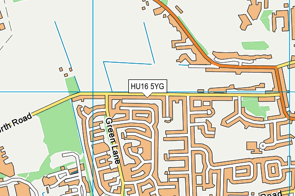 HU16 5YG map - OS VectorMap District (Ordnance Survey)