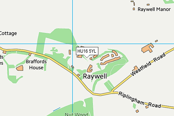 HU16 5YL map - OS VectorMap District (Ordnance Survey)