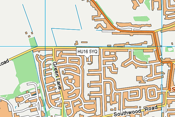 HU16 5YQ map - OS VectorMap District (Ordnance Survey)