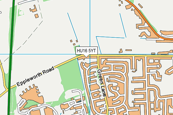 HU16 5YT map - OS VectorMap District (Ordnance Survey)