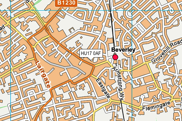 HU17 0AF map - OS VectorMap District (Ordnance Survey)