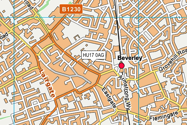 HU17 0AG map - OS VectorMap District (Ordnance Survey)