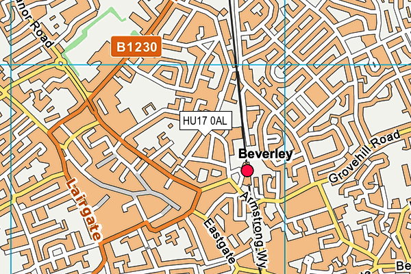 HU17 0AL map - OS VectorMap District (Ordnance Survey)