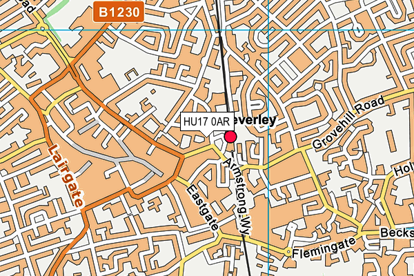 HU17 0AR map - OS VectorMap District (Ordnance Survey)