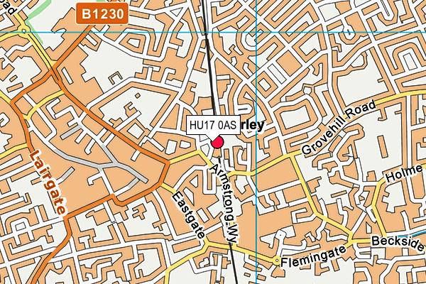 HU17 0AS map - OS VectorMap District (Ordnance Survey)