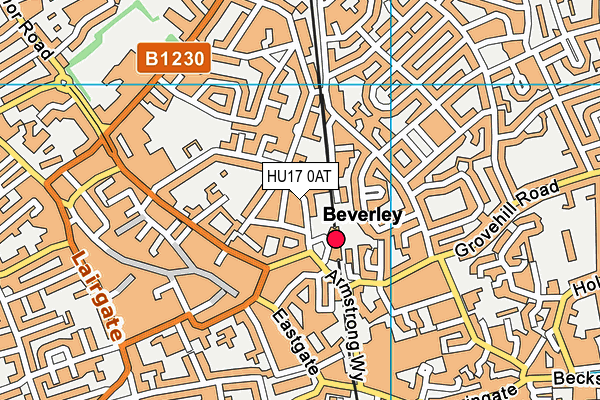 HU17 0AT map - OS VectorMap District (Ordnance Survey)