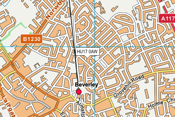 HU17 0AW map - OS VectorMap District (Ordnance Survey)