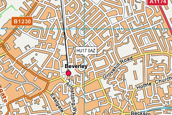 HU17 0AZ map - OS VectorMap District (Ordnance Survey)