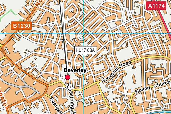 HU17 0BA map - OS VectorMap District (Ordnance Survey)
