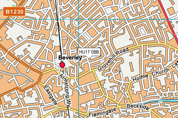 HU17 0BB map - OS VectorMap District (Ordnance Survey)