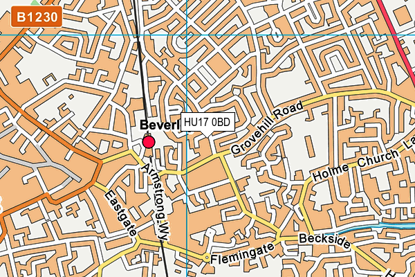 HU17 0BD map - OS VectorMap District (Ordnance Survey)