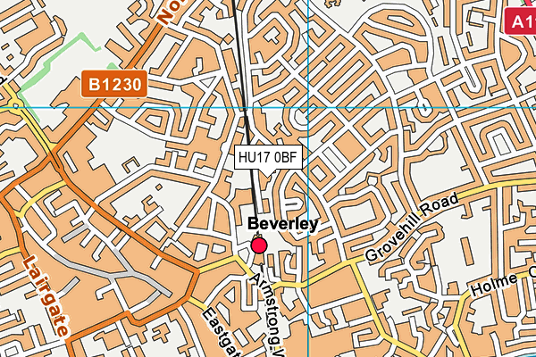 HU17 0BF map - OS VectorMap District (Ordnance Survey)