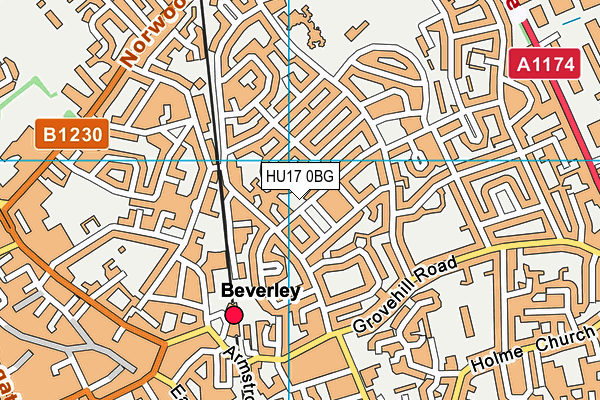 HU17 0BG map - OS VectorMap District (Ordnance Survey)