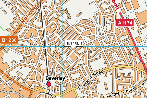 HU17 0BH map - OS VectorMap District (Ordnance Survey)