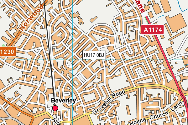 HU17 0BJ map - OS VectorMap District (Ordnance Survey)