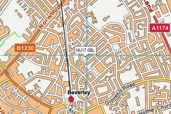 HU17 0BL map - OS VectorMap District (Ordnance Survey)