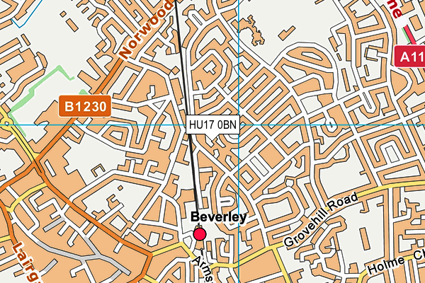 HU17 0BN map - OS VectorMap District (Ordnance Survey)