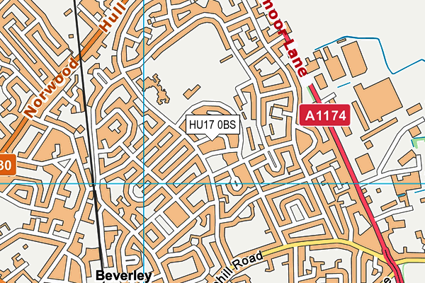 HU17 0BS map - OS VectorMap District (Ordnance Survey)