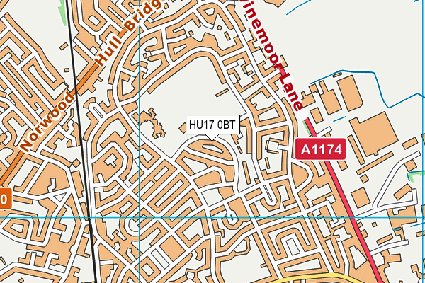 HU17 0BT map - OS VectorMap District (Ordnance Survey)
