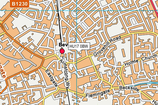 HU17 0BW map - OS VectorMap District (Ordnance Survey)