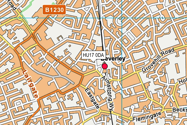 HU17 0DA map - OS VectorMap District (Ordnance Survey)