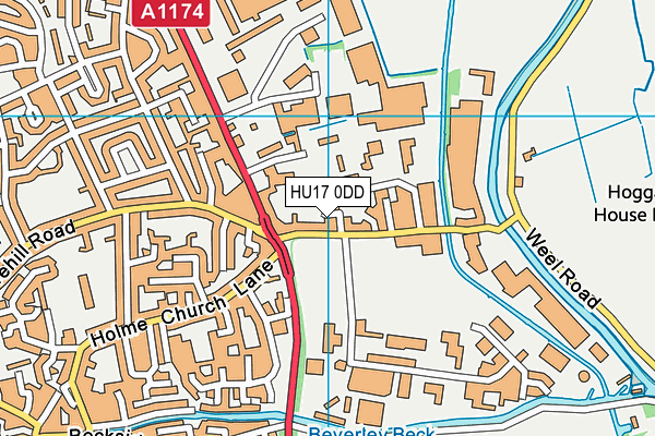 HU17 0DD map - OS VectorMap District (Ordnance Survey)