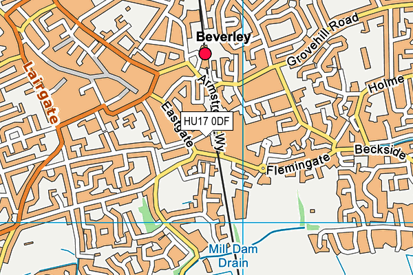 HU17 0DF map - OS VectorMap District (Ordnance Survey)