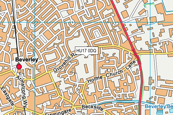 HU17 0DQ map - OS VectorMap District (Ordnance Survey)