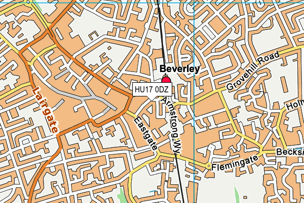 HU17 0DZ map - OS VectorMap District (Ordnance Survey)