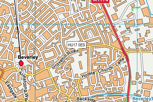 HU17 0ES map - OS VectorMap District (Ordnance Survey)