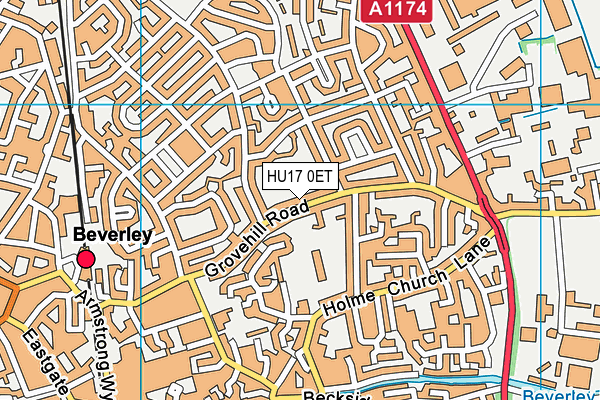 HU17 0ET map - OS VectorMap District (Ordnance Survey)