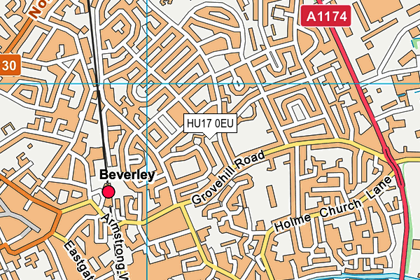HU17 0EU map - OS VectorMap District (Ordnance Survey)