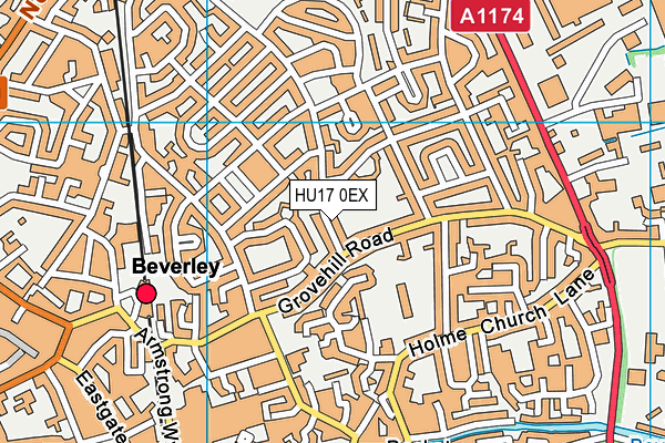 HU17 0EX map - OS VectorMap District (Ordnance Survey)