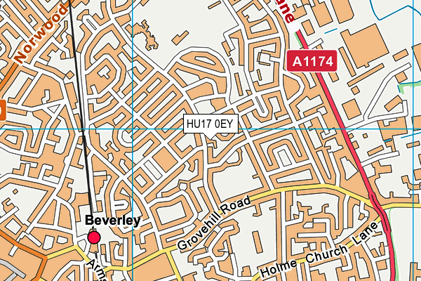 HU17 0EY map - OS VectorMap District (Ordnance Survey)