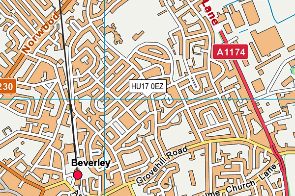 HU17 0EZ map - OS VectorMap District (Ordnance Survey)