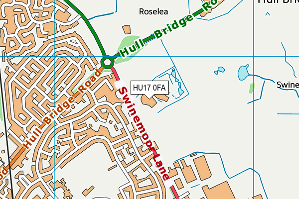 HU17 0FA map - OS VectorMap District (Ordnance Survey)