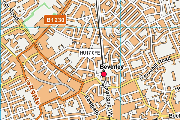 HU17 0FE map - OS VectorMap District (Ordnance Survey)