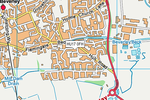 HU17 0FH map - OS VectorMap District (Ordnance Survey)