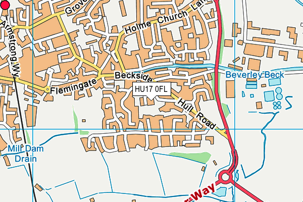 HU17 0FL map - OS VectorMap District (Ordnance Survey)