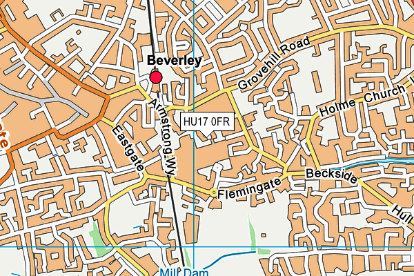 HU17 0FR map - OS VectorMap District (Ordnance Survey)