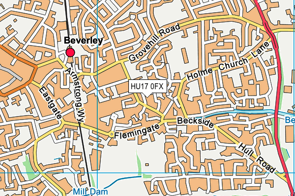 HU17 0FX map - OS VectorMap District (Ordnance Survey)