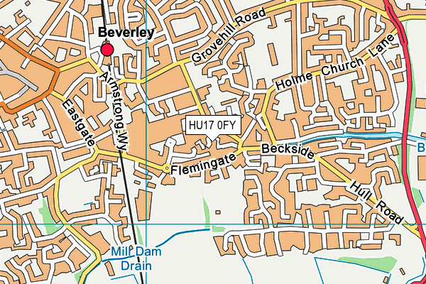 HU17 0FY map - OS VectorMap District (Ordnance Survey)