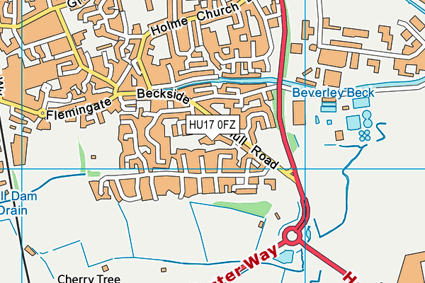 HU17 0FZ map - OS VectorMap District (Ordnance Survey)