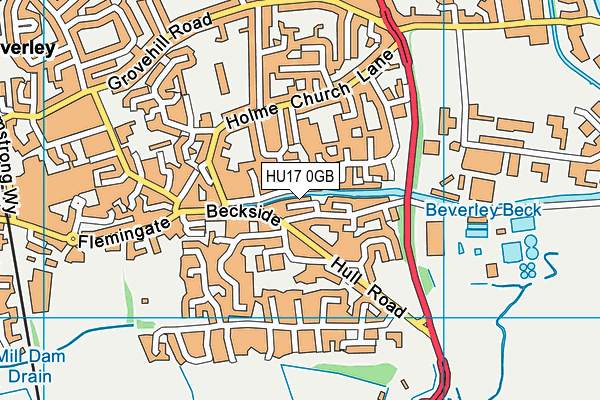 HU17 0GB map - OS VectorMap District (Ordnance Survey)