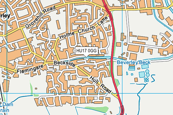 HU17 0GG map - OS VectorMap District (Ordnance Survey)