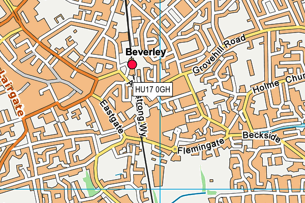 HU17 0GH map - OS VectorMap District (Ordnance Survey)