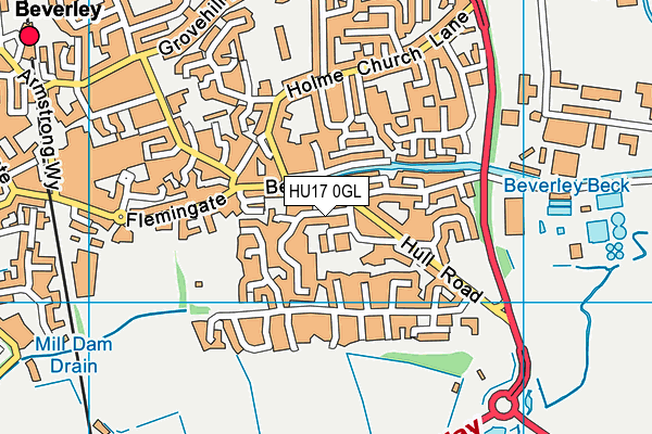 HU17 0GL map - OS VectorMap District (Ordnance Survey)