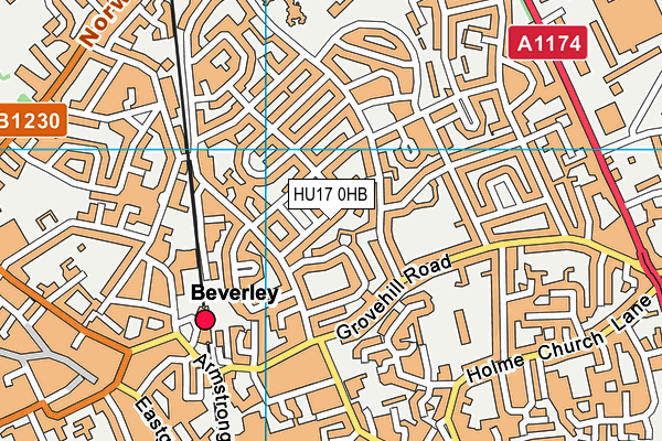 HU17 0HB map - OS VectorMap District (Ordnance Survey)