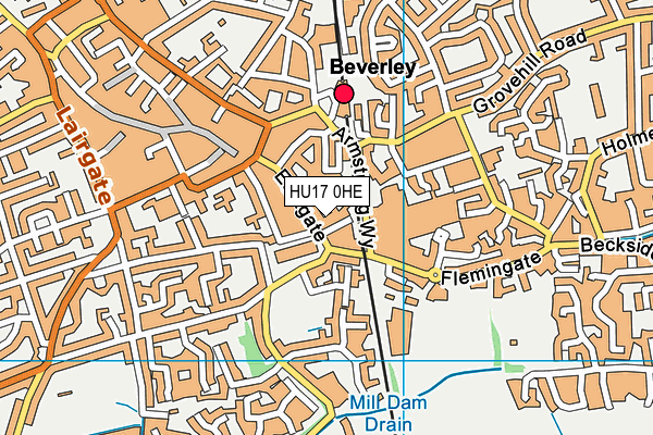 HU17 0HE map - OS VectorMap District (Ordnance Survey)