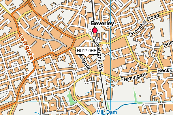 HU17 0HF map - OS VectorMap District (Ordnance Survey)